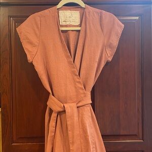 notPERFECTLINEN Terracotta Midi Dress